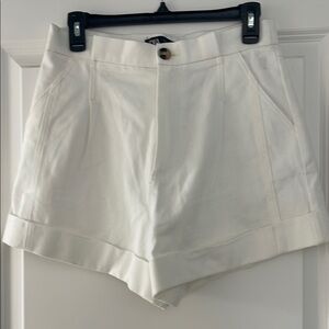 Zara White High Waist Shorts